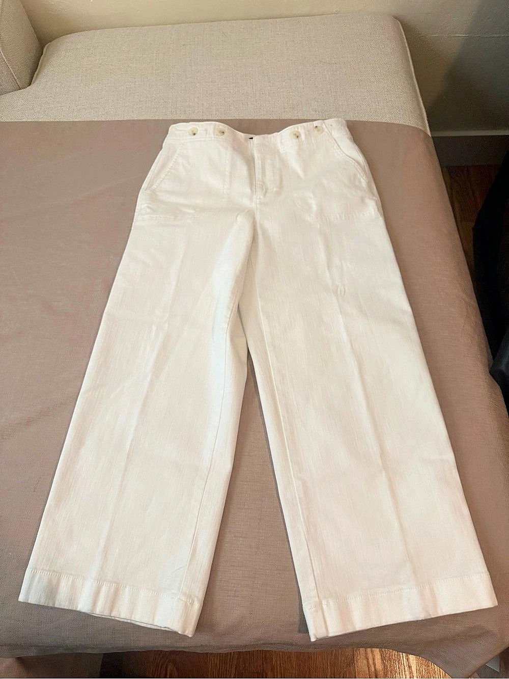 Talbots Wide Leg Crop Jean Cropped Pants White Size 10
